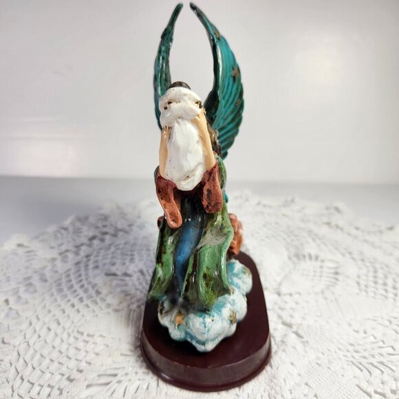 Adeline Collection Figurine Angel Holding a Baby Sitting on a Cloud on a Base - Picture 8 of 10